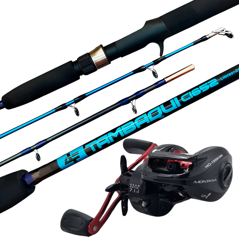 Kit Vara de Pesca 1,65m 30lbs + Carretilha Montana DS Direita