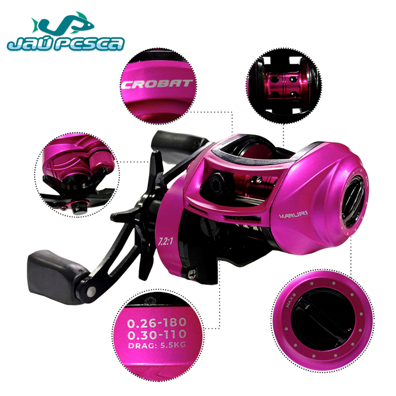 Kit De Pesca Crobat Rosa (Vara + Carretilha) Maruri