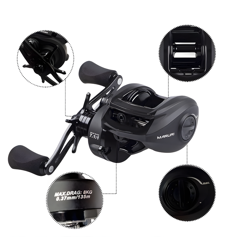 Kit de Pesca Vara 1,80m 40-80lbs + Carretilha Black Tamba BT11 Esquerda