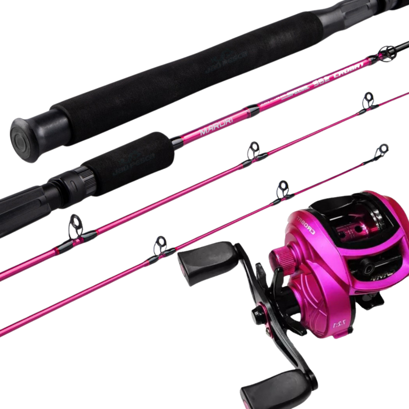 Kit De Pesca Crobat Rosa (Vara + Carretilha) Maruri