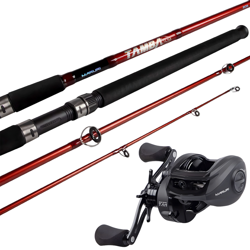 Kit de Pesca Vara 2,10m 40-80lbs + Carretilha Black Tamba BT11 Esquerda