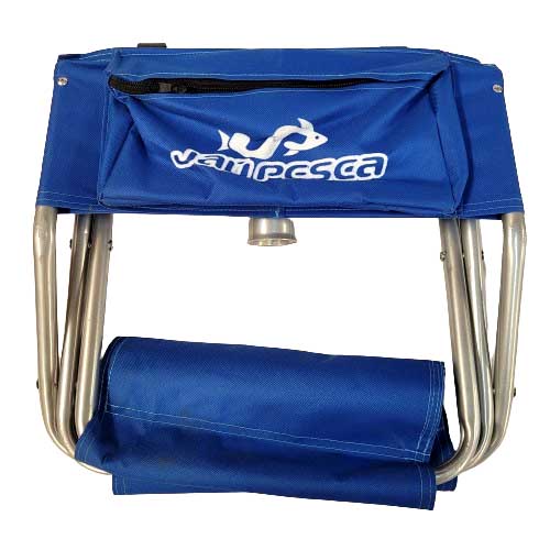 Banqueta Infantil Aço 5/8 com Encosto 1 P. Vara/Bolso Azul