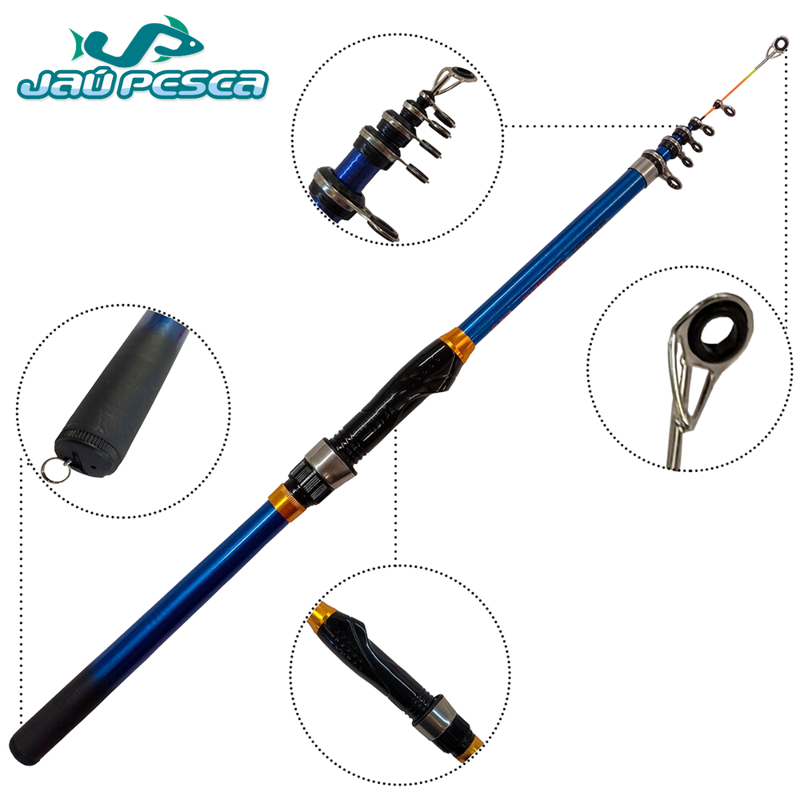 Vara Telescópica Molinete Ultra Light Josby 3,00m Jaú Pesca