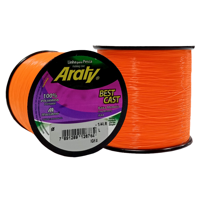 Linha Mono Araty Best Cast 115g 0,40mm Laranja - Mazzaferro