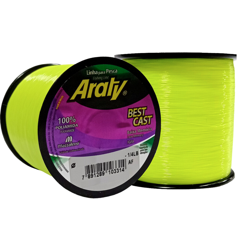 Linha Mono Araty Best Cast 115g 0,20mm Amarelo - Mazzaferro