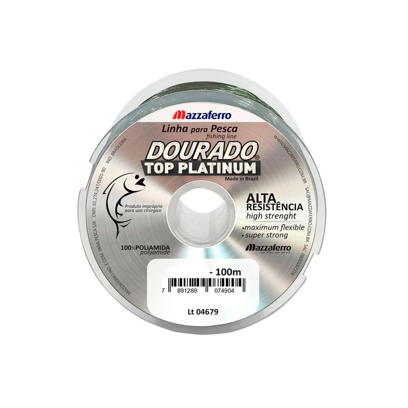 Linha Mono Dourado Top Platinum 100m 0,25mm Mazzaferro